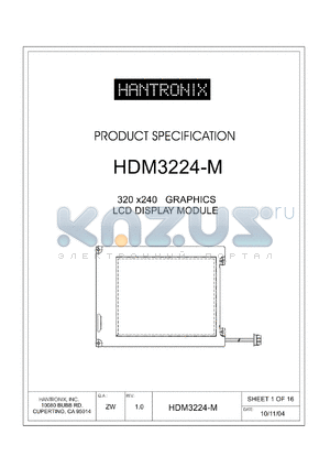 HDM3224-M datasheet - 320x240 GRAPHICS LCD DISPLAY MODULE
