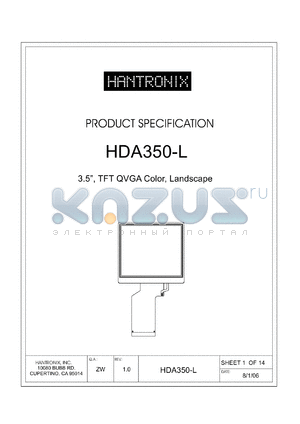 HDA350-L datasheet - 3.5, TFT QVGA Color, Landscape