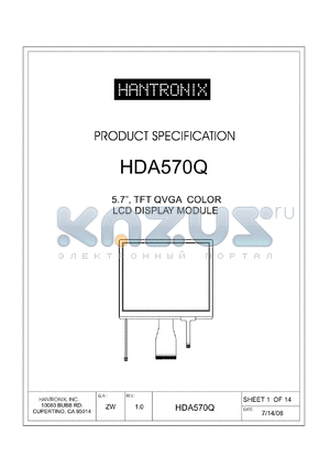 HDA570Q datasheet - 5.7, TFT QVGA COLOR LCD DISPLAY MODULE