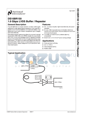 DS10BR150TSD datasheet - 1.0 Gbps LVDS Buffer/Repeater