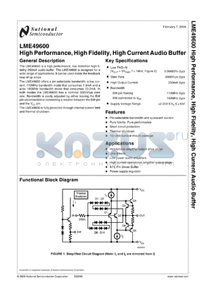 LME49600TS datasheet - High Performance, High Fidelity, High Current Audio Buffer