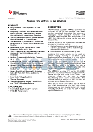 UCC28230DRNRG4 datasheet - Advanced PWM Controller for Bus Converters